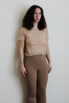 BASERANGE cotton T-shirt France BAS-TOGE-CG-SP24-FENTUO pink camel(TOGE-CG-000)